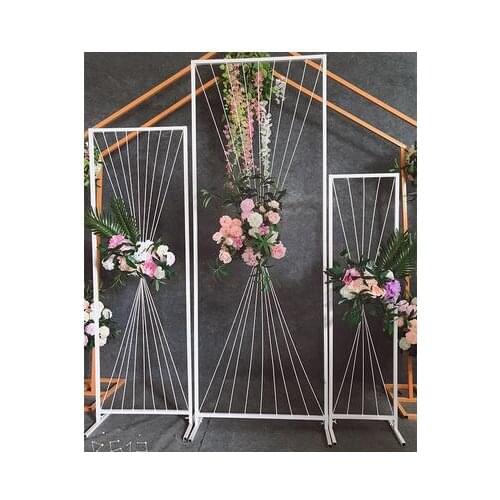 New wedding props wire geometric frame screen background decoration wedding site window display way