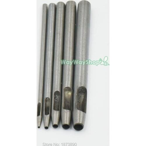 One set Hollow Hole Steel Round Punch Cutter Tool for Leather Belt Watch Band Gasket Round