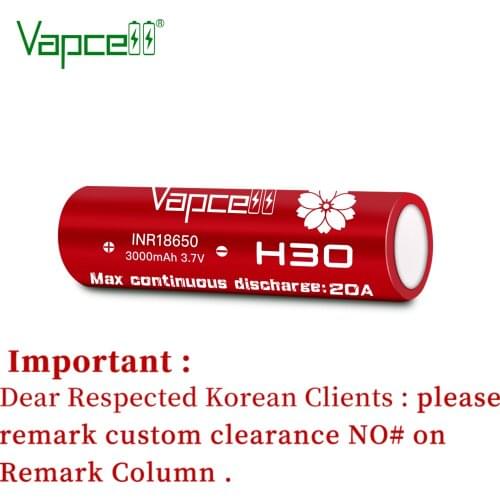 Vapcell Original H30 INR 18650 3000mah 20A Rewrap HG2L 3.7V Li Ion Battery Rechargeable Cells Long Life For Flashlight Batteries