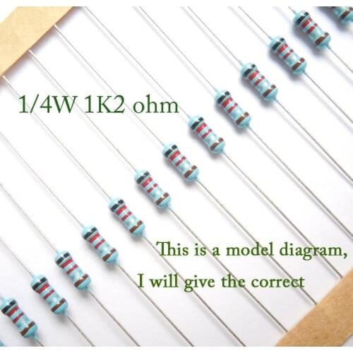 1/4w Resistance 1% 750 820 910 1k 1.2k 1.5k 1.8k 2k 2.2k 2.4k 2.7k 3k 3.3k 3.6k 3.9k ohm 0.25w original new Metal Film Resistor