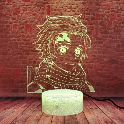 Luminous 3D Illusion Nightlight LED Colorful Change Desk Lamp Japan Manga Demon Slayer Kamado Tanjirou Anime action & toy figure