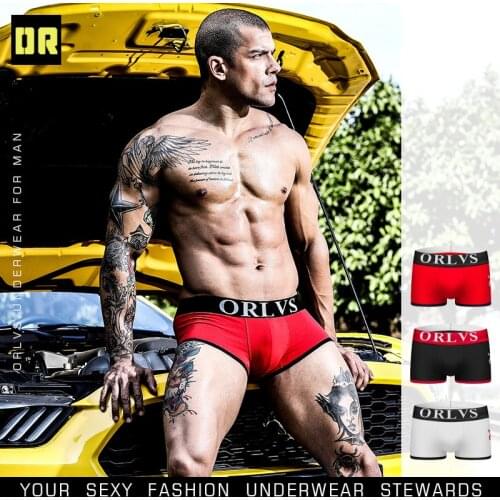 ORLVS Brand Mens Sexy Underwear Boxers Shorts Comfortable Underpants Gay Lingerie Male Fashion Panties Calzoncillo Hombre OR109