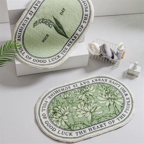 1pc Oval Bath tub Side Mat Soft Water Absorption Floor Mat Anti-slip Bathroom Door Mat Home Decor Floor Rug Carpet Tapis