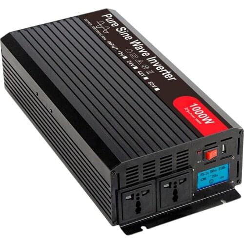 High Quality Pure Sine Wave DC 12V/24V to AC 110V/220V 1000W Peak 2000 Watt Power Inverter
