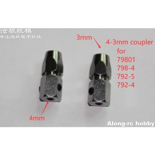 RC Boat Spare Part--2pcs 3mm or 4mm Motor Coupler for Volantex rc V792-4 792-5 798-4 798-1 or 798-4P 798-3 or DIY RC Boats