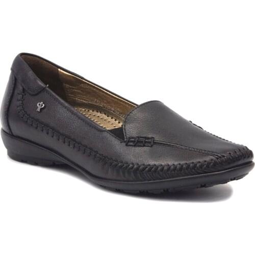 Forelli 33005 Black 2021 Summer Ladies Shoes Orthopedic Genuine Cow Leather Business Elevator Flexible Daily Casual Use Hiking