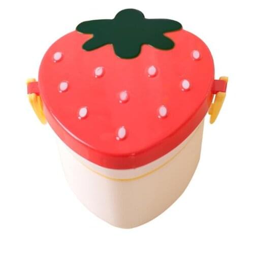 1PC Two layers Cute Design Strawberry Shape Lunch Boxs Food Fruit Storage Container Portable Bento Box Anti Leakage Food NV 002