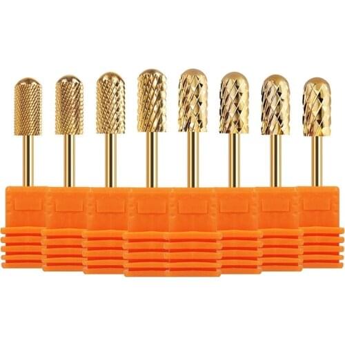 1 Piece Golden Carbide Nail Drill Bits Manicure Machine Accessory Ceramic Milling Cutters For Manicure Electric Dill Nail Files