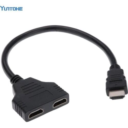 10pcs/lot HDMI-compatible 1 Male To Dual 2 Female Y Splitter Cable Adapter HD LED LCD TV