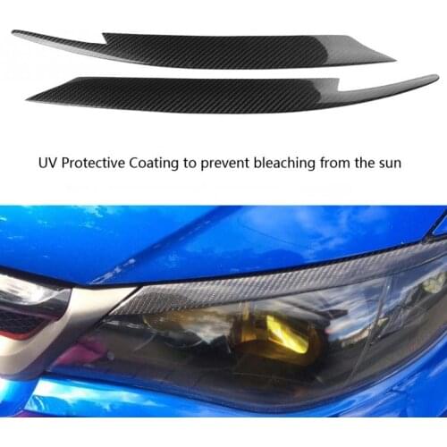 2Pcs Car Carbon Fiber Headlights Eyelids Eyebrows Stickers for Subaru Impreza WRX STI 2008 2009 2010 2011