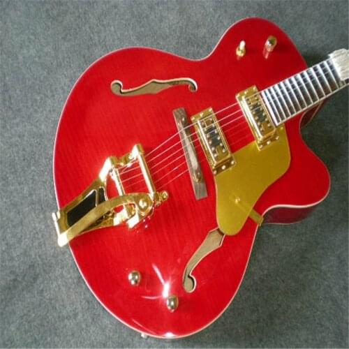 2021!Free shipping New Wine red Electric guitar Semi Hollow Body Jazz Electric Guitar with Bigsby Tremolo