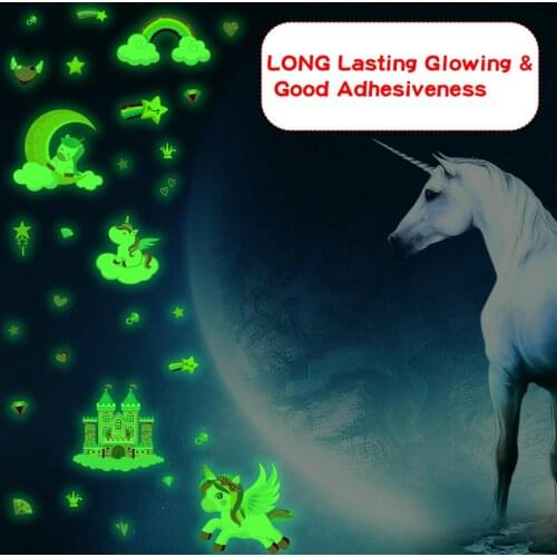4Pcs Glow in The Dark Wall Decals Castles Stars Wall Stickers Cartoon Fluorescent Stickers Removable Wall Decorations for Kids