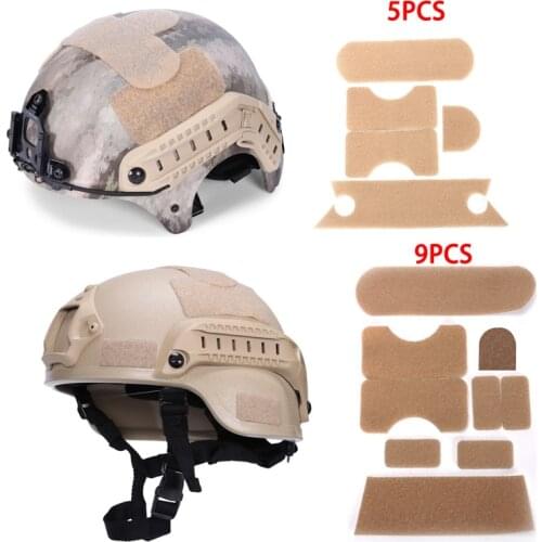 5Pcs/set DIY Magic Sticker IBH Helmet Tape Cover and 9Pcs/set FAST Helmet MICH2000 Airsoft MH Tactical Helmet