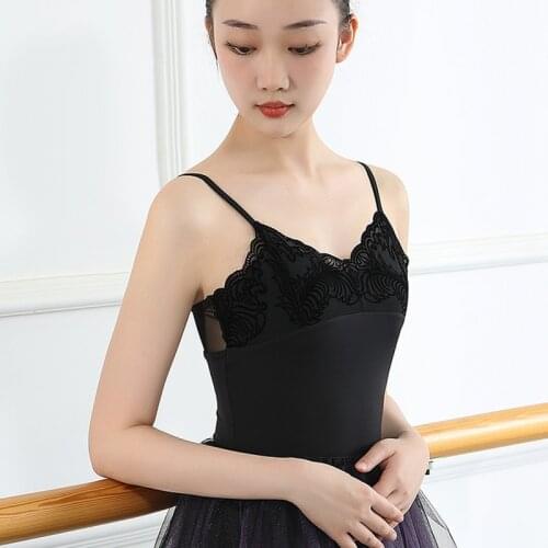 Ballet Leotards for Women Camisole Adult Leotard Gymnastic Swimsuit for Dancing Ballerina Dancewear Black Lace Leotard Bodysuit