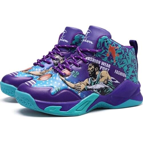 Boys Basketball Shoes Boys High Top Non-slip Kids Sneakers Footwear Children Sport Shoes Outdoor Child Boys Basket Shoes Rubber