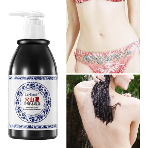 La Milee Volcanic Mud Shower Gel Whole Body Wash Fast Whitening Deep Clean Skin Moisturizing Exfoliating Body Care 250ml