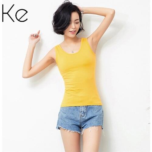 KE Camisole womens bottoming pure cotton Korean knit tops, all-match summer wear short womens vests, small camisole