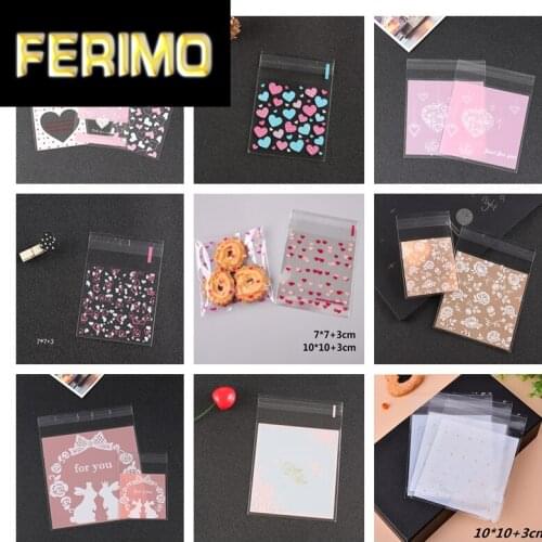 LBSISI Life 100pcs Heart Love Rose Candy Cookie Bag Wedding Decoration Packing Gift Bags For Food Biscuits Beans Soap