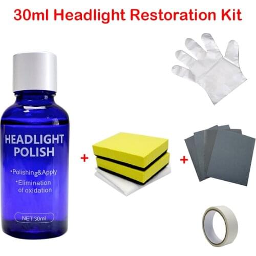 30ML Car Headlight Restoration Kit Repair Polish Renewal Coating Headlight Polishing Anti-scratch Liquid Headlamp Glass Restore