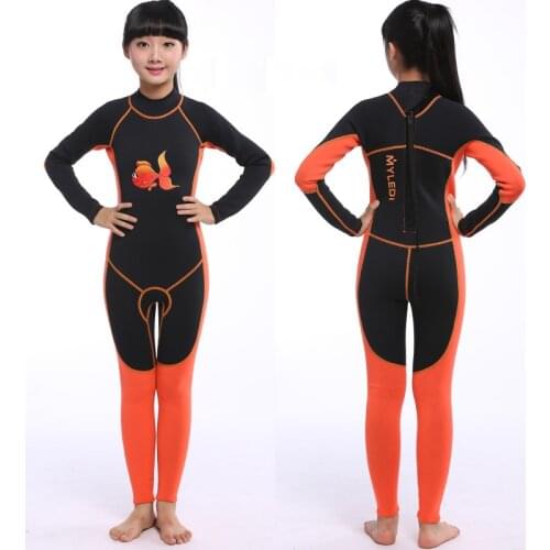 2MM Neoprene Wetsuit for Kids Boys Girls One Piece Swimsuit One Piece Full Wet Suits for Fishing Scuba Diving Surfing Snorkeling