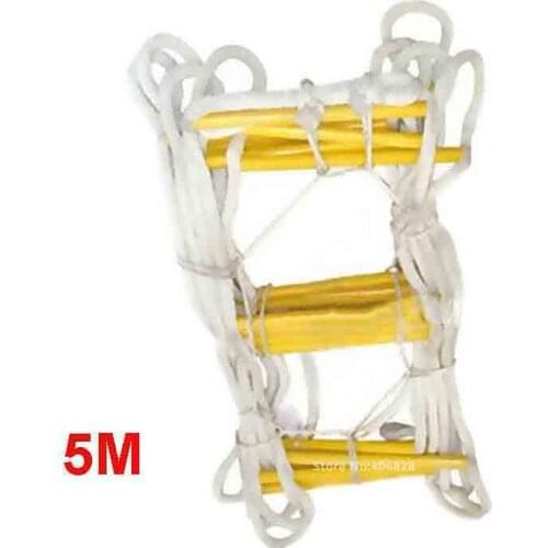New 5M Upgrade Escape Ladder Wear-resistant Reinforced Anti-skid Soft Ladder Fire Inspection Rope Ladder 18-20MM (1-2nd floor)