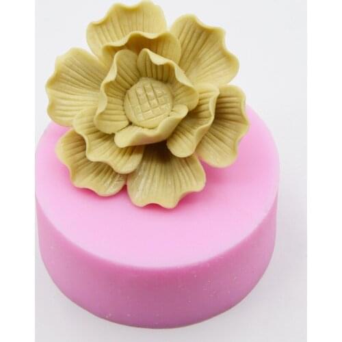 New 3D Flower Soap Mold Fondant Cake Silicone Mold Birthday Wedding Cake Decorating Tools DIY Chocolate Cake Baking Tools