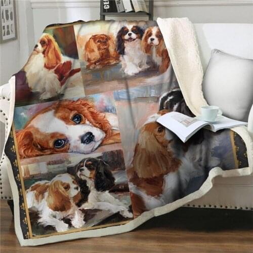 Pet Dog Collection Throw Blankets 3D Animal Sherpa Fleece Blanket Cute soft warm Bedspread Brown sofa Quilts cover Home textiles