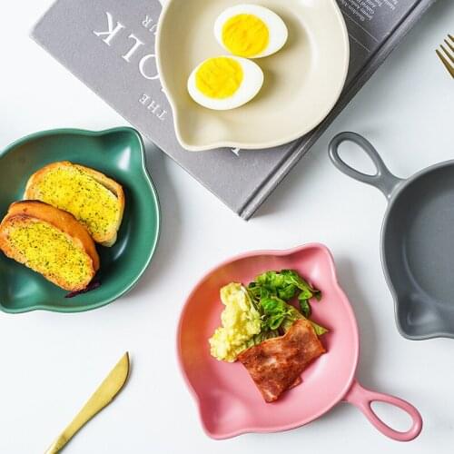 Nordic, Japanese and Korean Household Baking Tray Handle Tray Breakfast Tray Ins Salad Tray Single Ear Baking Tray