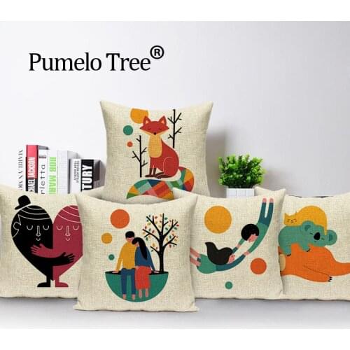 Cartoon colorful Animal cover cushion unicorn decoration home Customized Pillow Photo cushion Outdoor Custom cushion cover