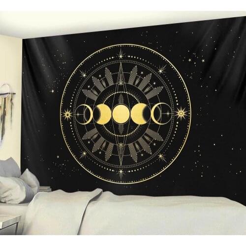 Sun Moon psychedelic scene witchcraft home art decorative tapestry Hippie Bohemian decorative Mandala yoga mat sofa blanket