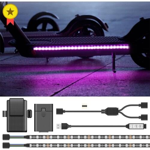LED Strip Flashlight Bar Lamp For Xiaomi M365 For Xiaomi M365 PRO Electric Scooter Skateboard Night Light G30 1S Accessories es1