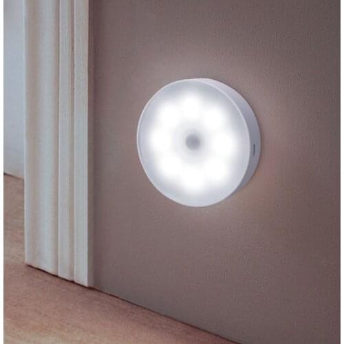 New Motion Sensor LED Night Light USB Rechargeable Energy-saving Bedroom Washroom Stair Intelligent Body Induction Lamp Hot Sale