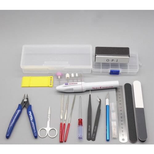 Gundam Military Model Making Tools Kit Toy Tweezers Cut pliers Graver Polished Assembly Tool - 17pcs/set