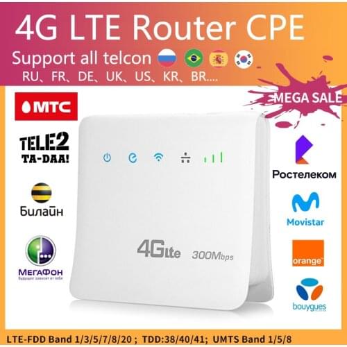 D921 Unlocked 300Mbps Wifi Routers 4G lte cpe Mobile Router with LAN Port Support SIM card Portable Wireless Router wifi