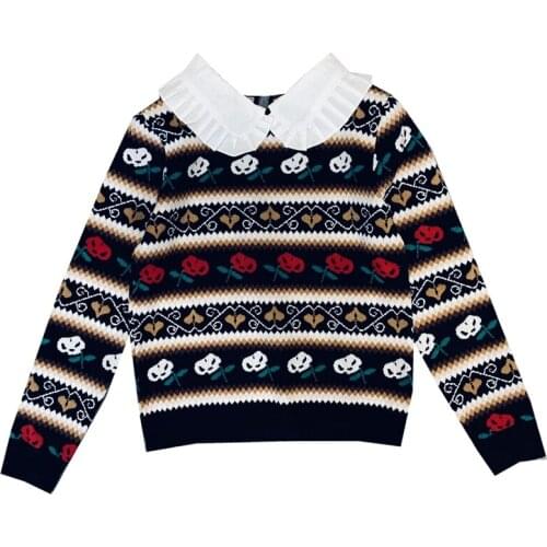 Women Christmas Sweater Winter Santa Claus Xmas Rose Patterned Diamond Stripes Jumper All Matched Female Pullover Sweaters Tops