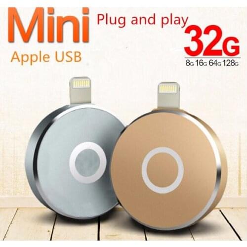 2016Hot Otg circle metal for apple mobile phone usb flash drive 8gb 16gb 32gb 64gb for iphone ipad computer dual usb flash disk