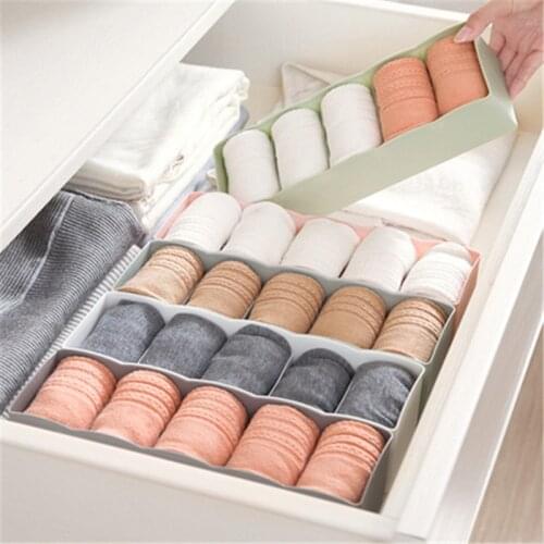 5 Grid Drawer Sorting Box Underwear Organizer Tie Panties Socks Storage Containers Organizer Desktop Storage Box Plastic Drawers