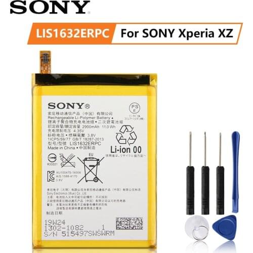 Original SONY Battery For SONY Xperia XZ F8331 F8332 DUAL LIS1632ERPC 2900mAh Authentic Phone Replacement Battery