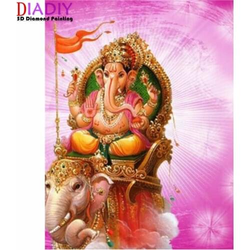 5D DIY Cross Stitch 5d Diamond Painting India Ganesha Diamond Embroidery Buddha religions Full Drill Rhinestone Home Decoration