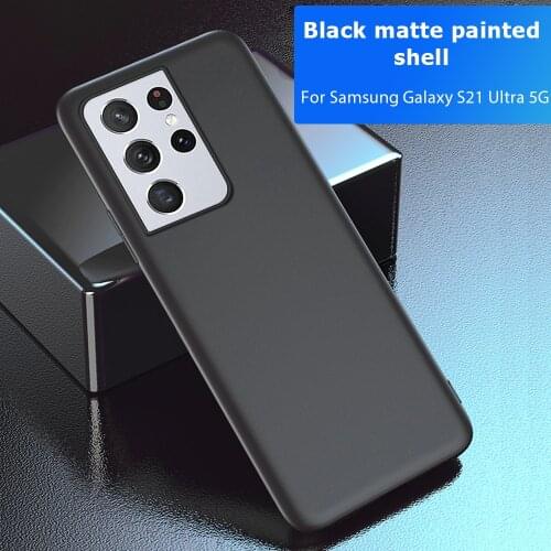 Pure Black Non-slip Phone Case For Samsung S21 Ultra S20 FE S10 Plus 5G Matte Soft Back Funda For Samsung S21 Plus s20 Ultra S10