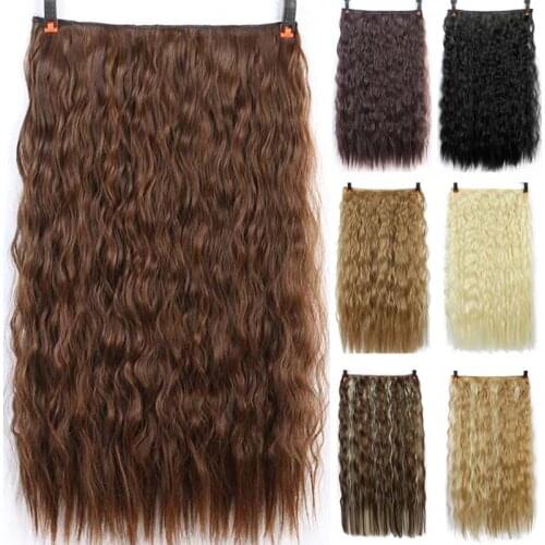 DIFEI 24 inch Long Synthetic Hair Clip In Hair Extension Heat Resistant Hairpiece Natural Corn perm Hair Piece