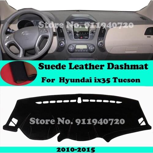 For Hyundai ix35 Tucson 2010 2011 2012-2015 Suede Leather Dashmat Dashboard Cover Pad Dash Mat Carpet Car-Styling Accessories