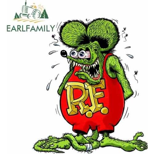 EARLFAMILY 13cm x 11.2cm FOR RAT FINK Vinyl Decal Car Sticker Cartoon Car Styling Waterproof Window Accessories