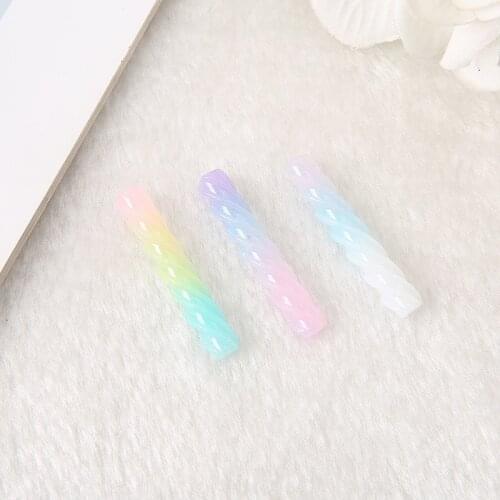 10pcs /lot mixed 33*5mm Multicolor candy chocolate stick Flatback Resin Cabochons Crafts for earrings & pendants