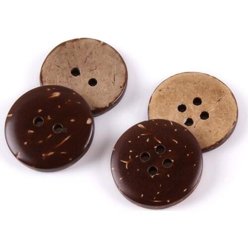 DIY Clothing Round 2 Holes Wooden Coconut Buttons Coating Press Studs Snaps Scrapbook Shirt Home Textile Sewing 100pcs/lot