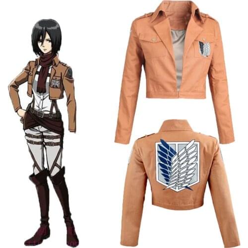 Attack on Titan Eren Jage Cosplay Costume Shingeki no Kyojin Scouting Legion Coat Men Womens Cropped Jackets Short Tops