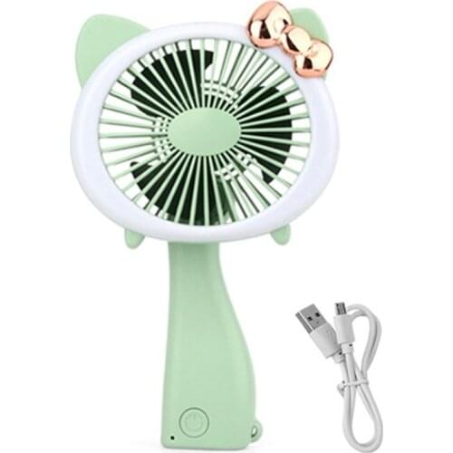 Mini LED light handheld Fan USB Rechargeable Portable Folding Electric Fan Personal Portable Desk Table Fan for student
