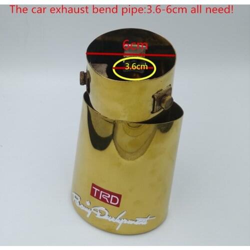 New Car Exhaust Pipe36-60mm Muffler Luxury Gold Color Tail Tip For Toyota Nissan Ford Peugeot Fiat TRD Racing Universal End Tube