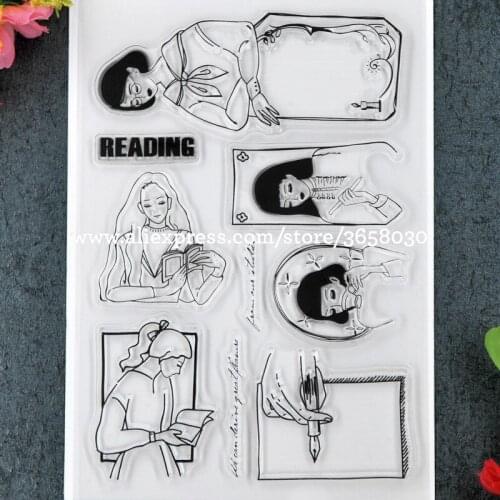 READING Scrapbooking DIY photo cards rubber stamps clear stamps transparent stamp 11x16cm 8101652