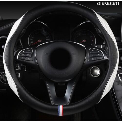 QIEKERETI Leather Car Steering Wheel Cover For Opel Astra J G Insignia Zafira a b Corsa d Mokka Vivaro Meriva